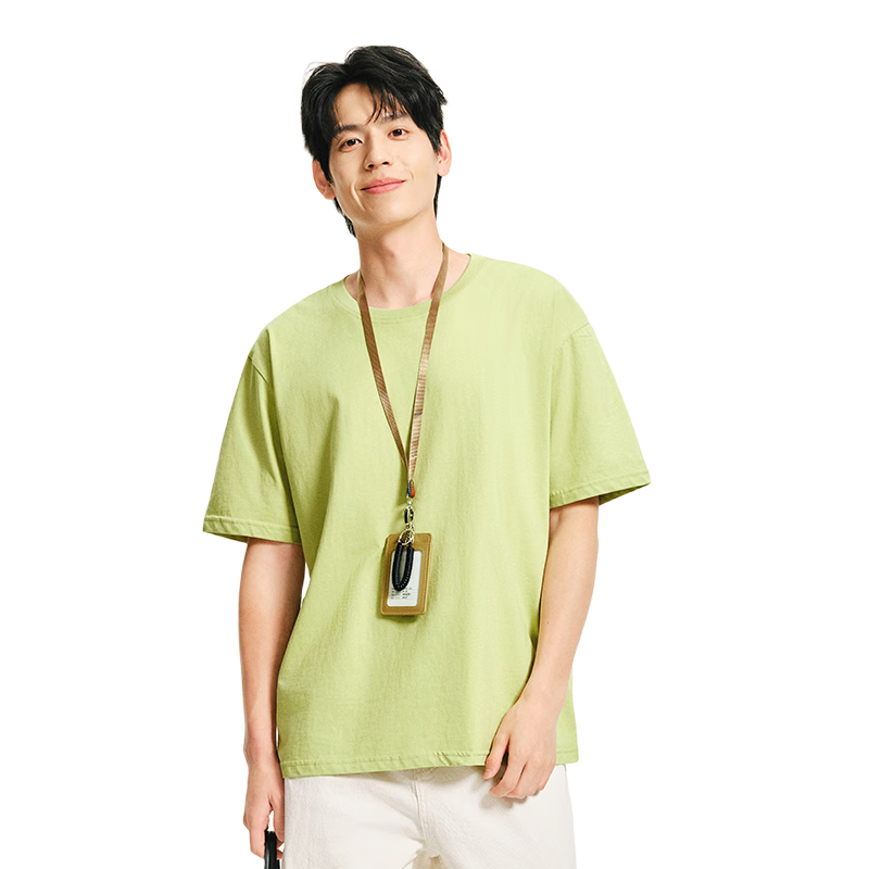 网易严选【T学家】超值抑菌T升级205g重磅棉T恤100%新疆棉10A抗菌短袖白T 薄荷绿-春夏升级 L