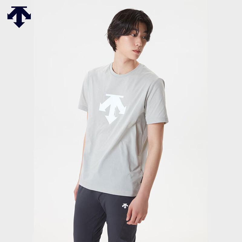 迪桑特（DESCENTE）[TOUGH] SPIRIT短袖T恤夏季吸汗透气运动上衣 灰色  M (90) 