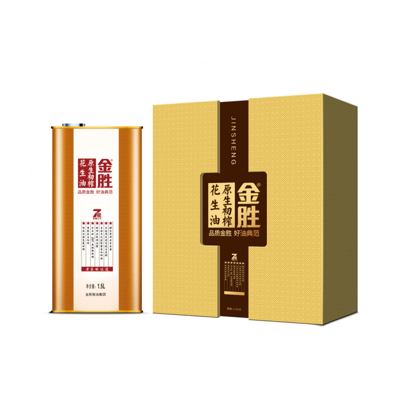 金勝花生油原生初榨花生油禮盒1.5L*2 3000毫升
