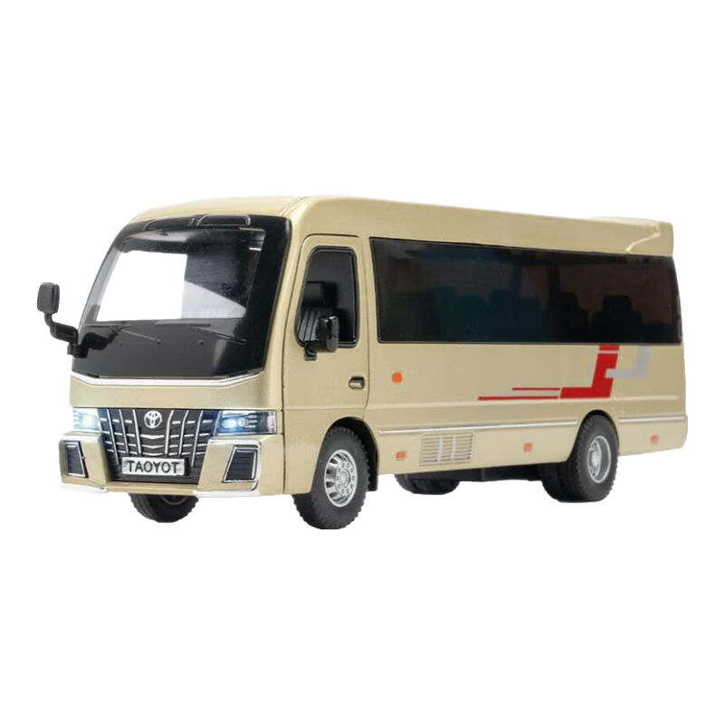 豐田考斯特商務(wù)車豪華中巴車合金汽車模型仿真玩具車擺件兒童禮物 1:32中號(hào)-黑色【考斯特】