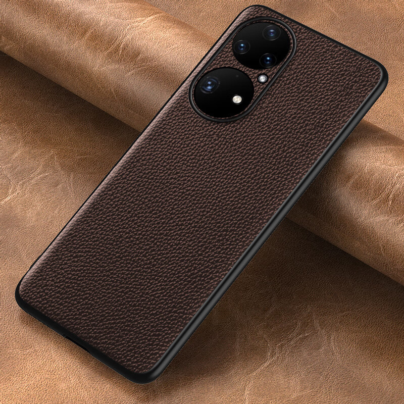 宋兵甲（ZOBIG）适用于华为P50/P50Pro手机壳真皮 防摔 头层牛皮 商务男士抗指纹抗手汗新款原创轻奢 经典黑【头层真牛皮】 华为 P50 Pro