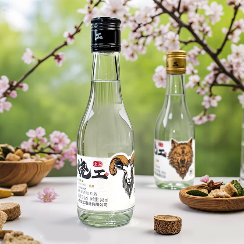 烧工53度/43度清香型白酒 口感绵柔纯粮食口粮酒高粱酒聚会年货送礼 43%vol 248mL 4瓶 羊头(绵)