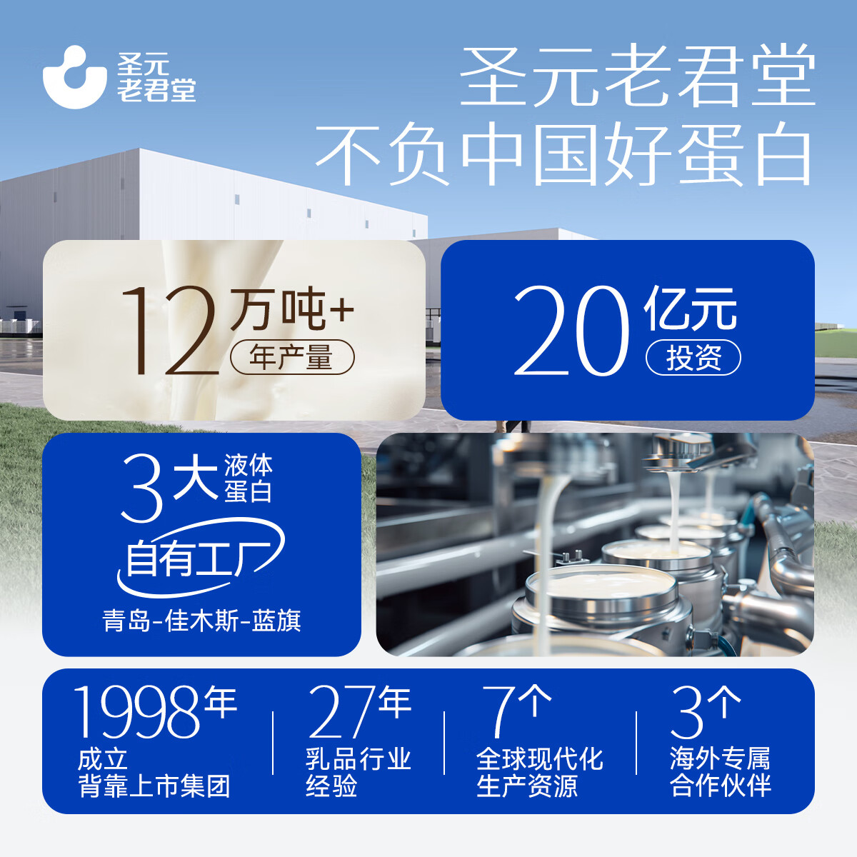 圣元老君堂【3瓶】浓缩液态蛋白饮含15g蛋白质液体蛋白 (红枣味)