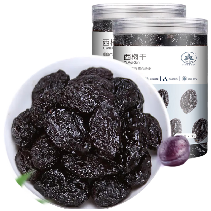 古力巴戈西梅干210g*2罐 无添加梅子果脯果干办公室孕妇零食小吃新疆特产