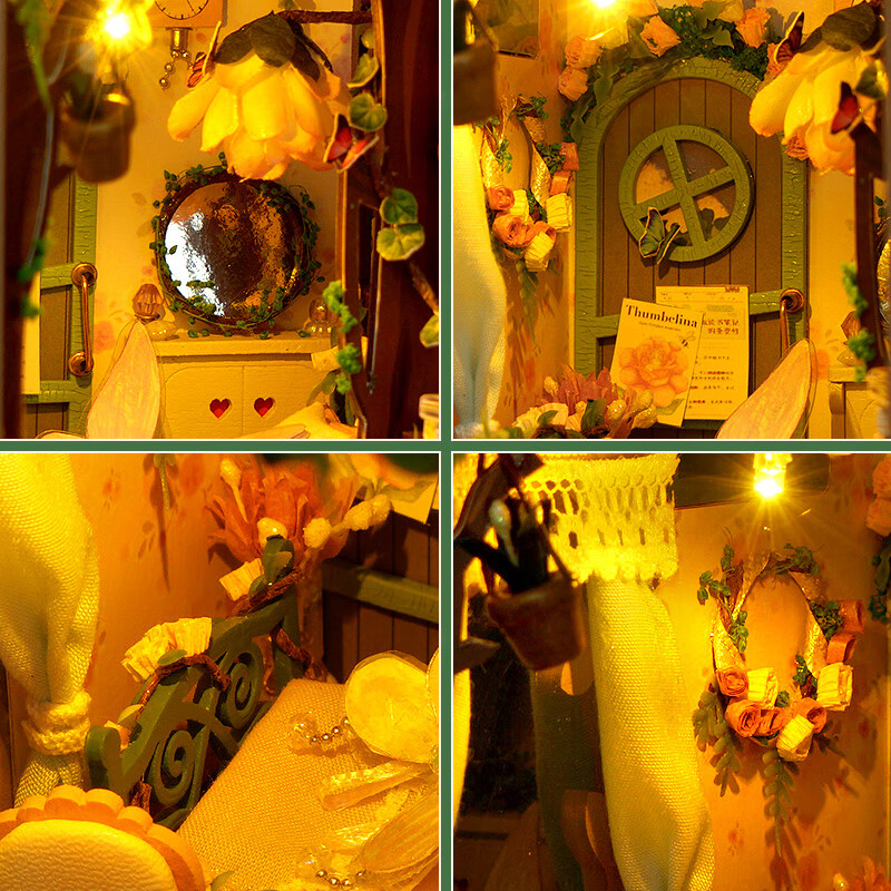 巧之匠diy手工礼物书立拼装拼图立体3d模型成人积木益智玩具木质摆件 花仙子日记+工具+LED灯【立体书立】