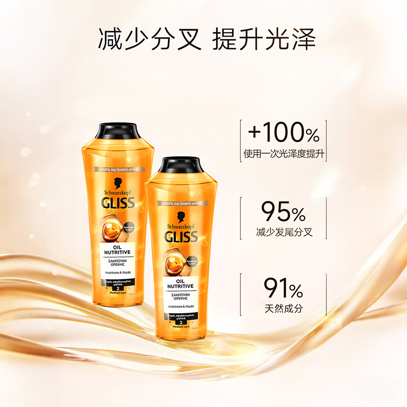 施华蔻(Schwarzkopf)橙瓶精油滋养洗发水400ml修护柔顺保湿欧洲进口