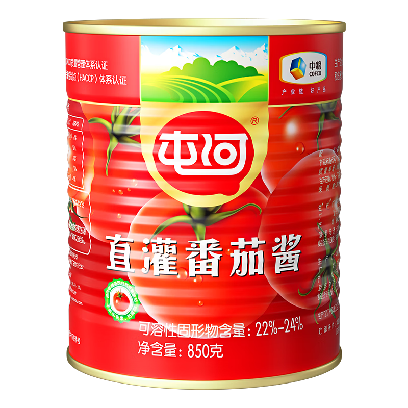 屯河直灌番茄酱 储备罐头 新疆内蒙古番茄膏意大利面酱 850g 中粮出品