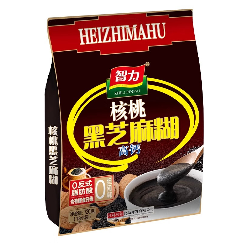 智力黑芝麻糊720g袋裝核桃黑芝麻糊小袋裝含糖即食營(yíng)養早餐沖飲食品