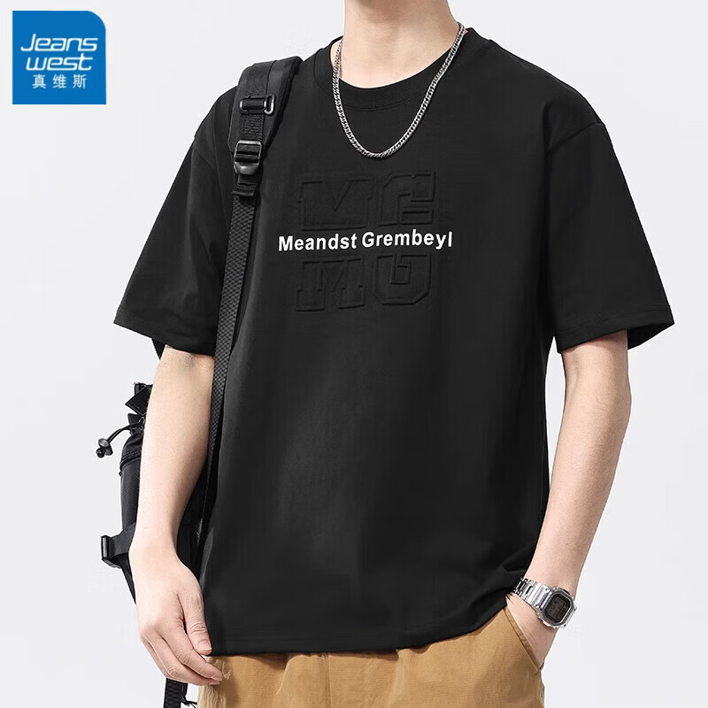 ���ڲ�������ά˹��Jeanswest����˿�������ļ�T����ʿ�¿���ٴ�Բ��������п������·��п� 3034��ɫ L ������110-130�ﴩ��