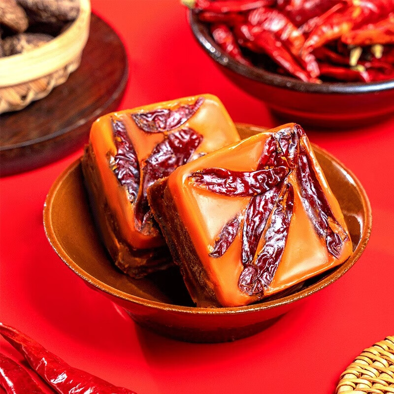 重庆小块火锅底料重庆牛油商超同款微辣麻辣烫调料 45°中辣口味 【45°中辣】90g*4小块火锅底料