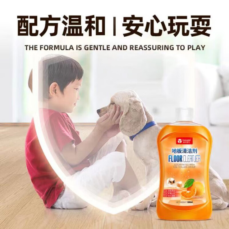 晓梦泰克斯乐地板清洁剂瓷砖木地板清洁强力去污1瓶多效拖地液增亮剂 柑橘香 500g
