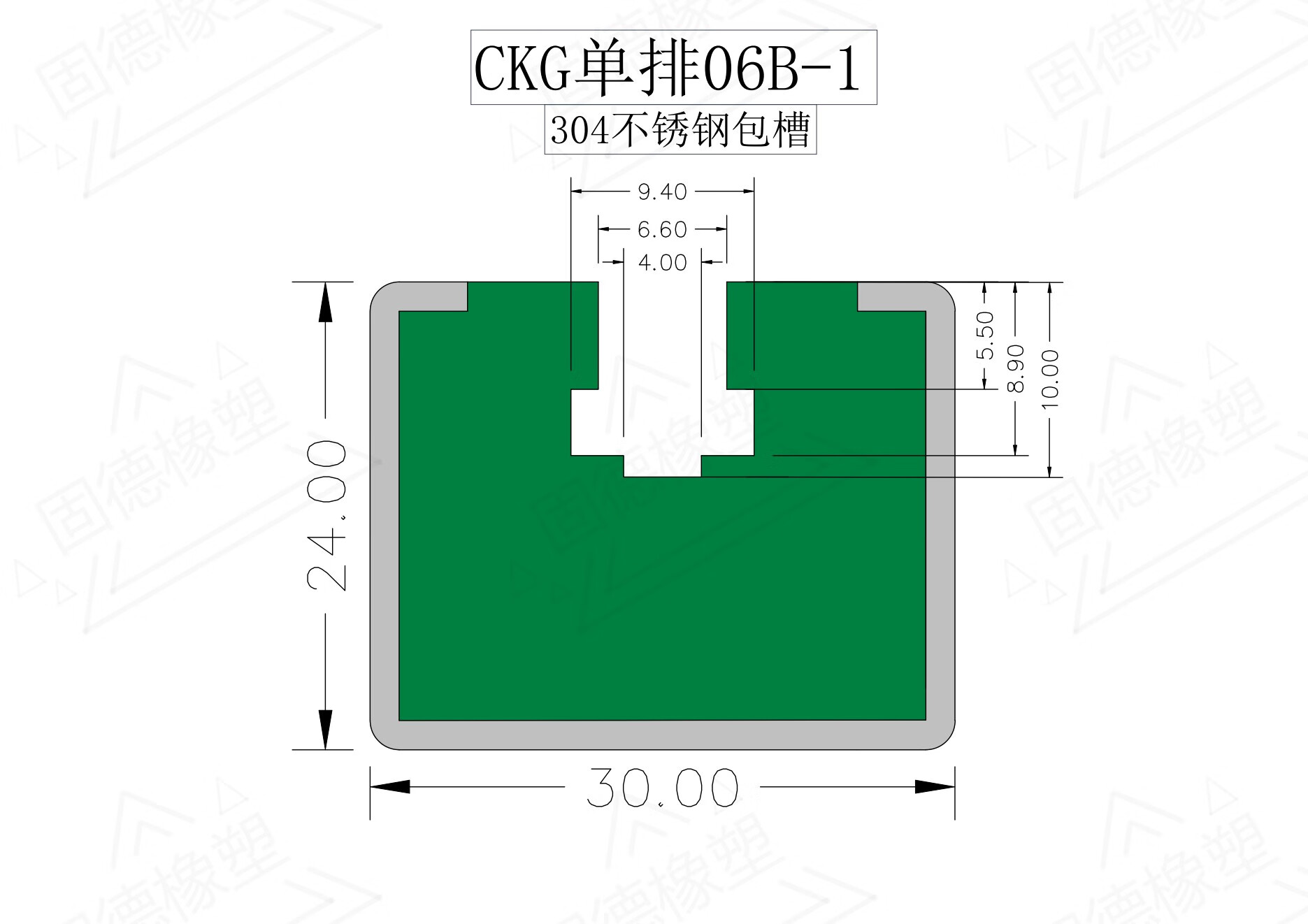 語森憶直銷不銹鋼鏈條導(dǎo)軌軌道塑料導(dǎo)軌CKG型耐磨導(dǎo)向件耐腐蝕鏈條軌道 綠色包不銹鋼3分06B-1每米價格