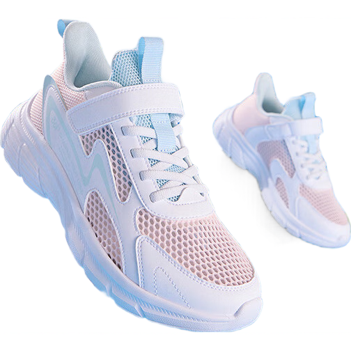 361°童鞋 兒童跑鞋25夏男女童透氣緩震輕盈軟彈校園運(yùn)動(dòng)鞋 粉35