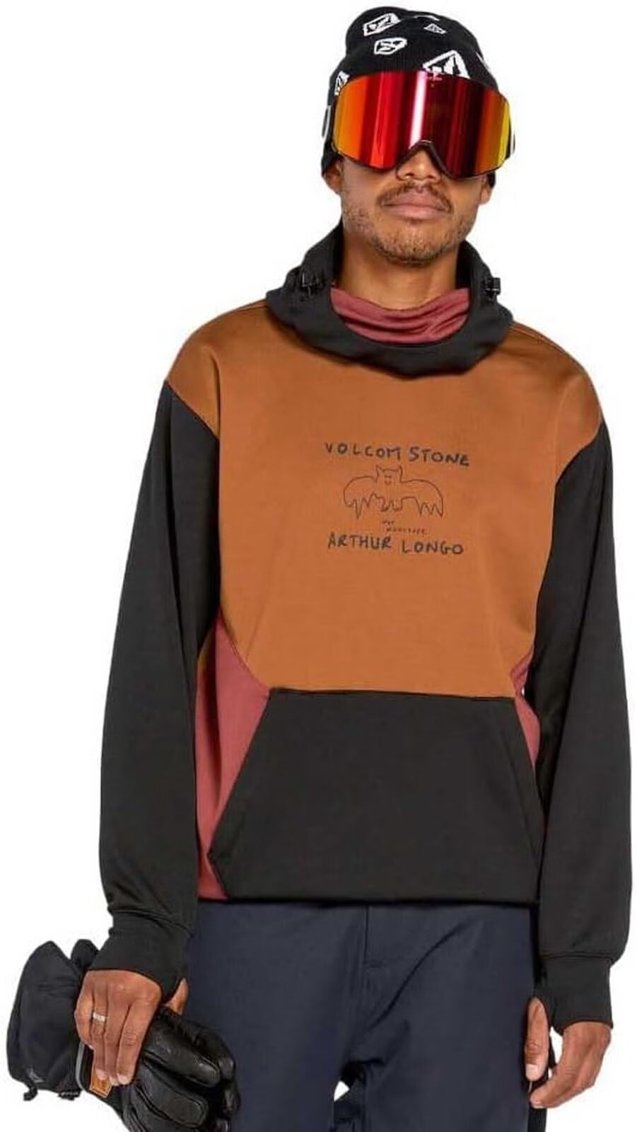 Volcom 男式 Hydro 连帽羊毛骑行连帽衫, 焦糖 S5 焦糖 S5 X-Small
