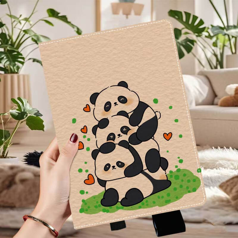 金禧照作业帮AI学习机P20保护套12英寸ZPD1202平板p20可旋转X28/X20学习机收纳智慧眼t20pro12.7 相框旋转-爱心叠叠熊猫+送触屏笔 作业帮学习机P20（12英寸）
