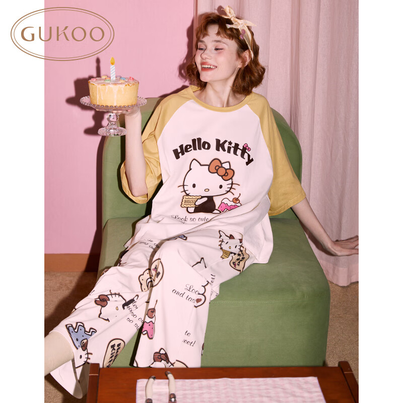 ���ڲ��������� ˯��Ů�ļ�HelloKitty�ɰ���ͨӡ���¿�Ůʿ�Ҿӷ���װ �װ� S