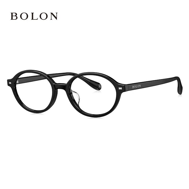 暴龙(BOLON)眼镜框 书呆子文艺复古镜架男女 暴龙眼镜 BJ3212 精选 B10-亮黑色 【单框无忧试戴】此项仅单框-如需镜片可自行选配
