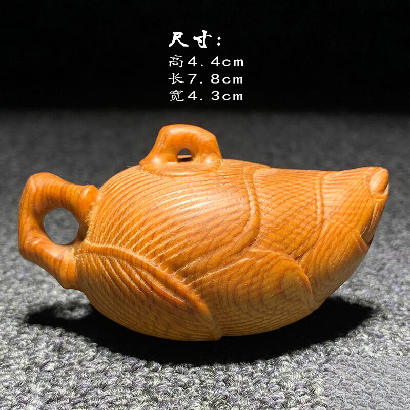 竹节把把壶手把件高油老料竹笋茶壶随身盘玩摆件 崖柏陈化料竹节壶