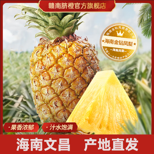海南金钻凤梨新鲜水果时令整箱菠萝文昌直发生鲜采摘 中果带箱5斤