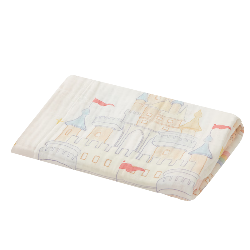 好孩子（gb）婴儿浴巾宝宝纱布浴巾纯棉六层纱布被7A抗菌纱布浴巾115*115 礼盒