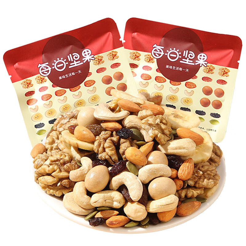 寒山石 每日坚果540g/30袋礼盒装综合果仁儿童孕妇休闲零食大礼包腰果仁 每日坚果20袋*18g