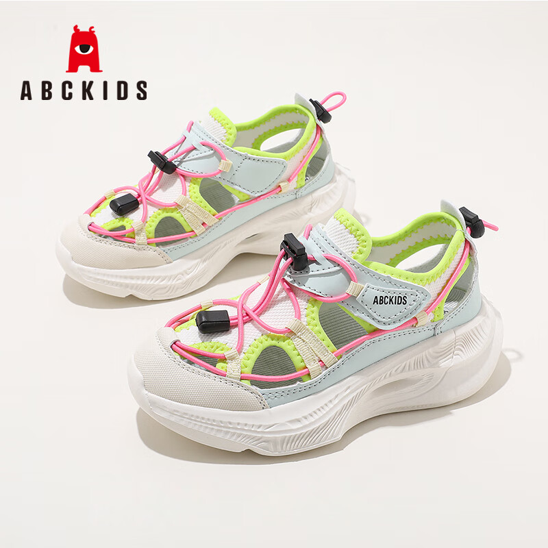 ABC KIDSͯЬ�ļ��¿�ƴɫʱ��������Ůͯ�˶���Ь���͸����ͯ��ͷɳ̲Ь �׻� 28 ���ڳ�18.2CM/����ų�17.7CM