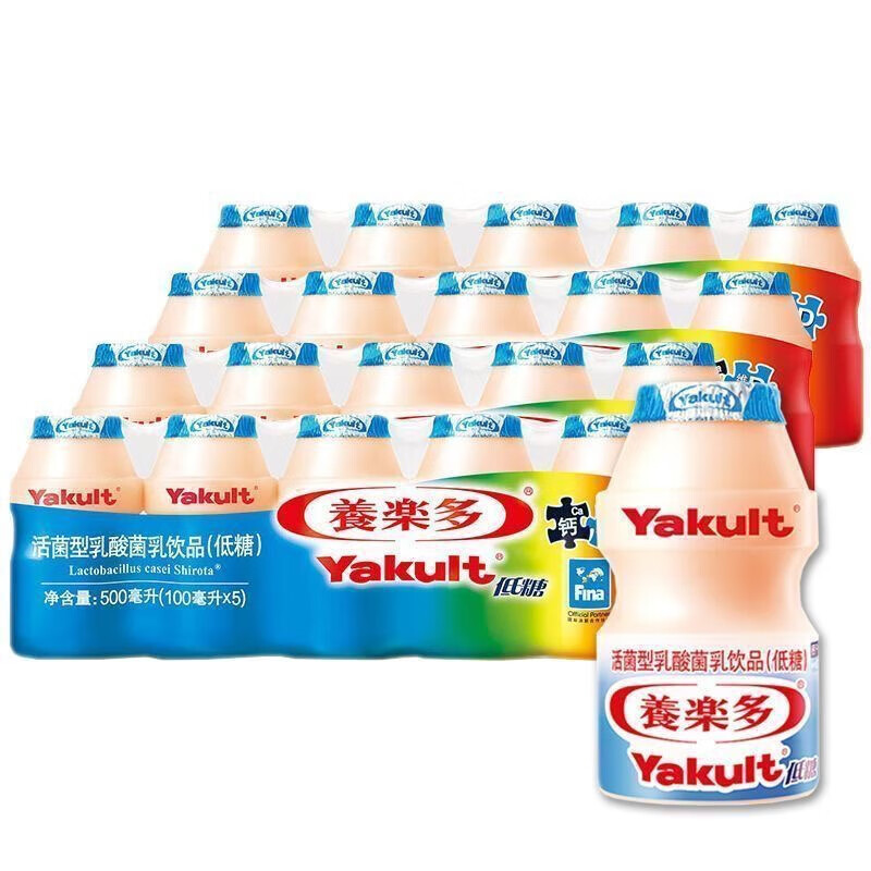 養(yǎng)樂多養(yǎng)樂多活菌型乳酸菌乳飲品（低糖）100ml瓶低糖0脂低溫乳飲料 低糖100ml 20瓶