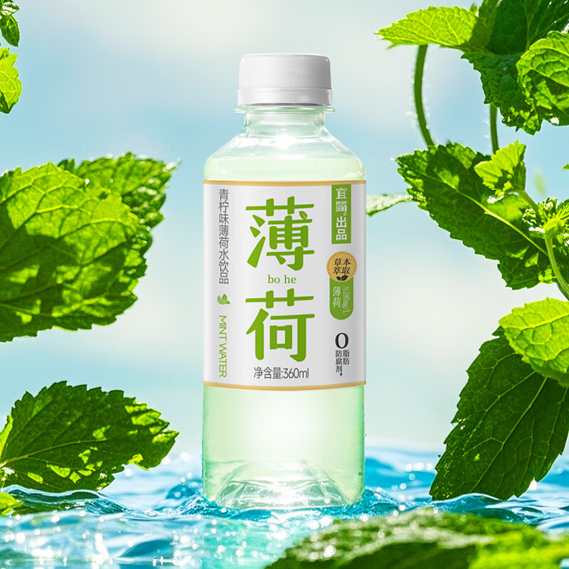 宜简青柠味薄荷水天然草本萃取0防腐剂夏季清凉饮料【冷藏风味更佳】 薄荷水360ml*12瓶