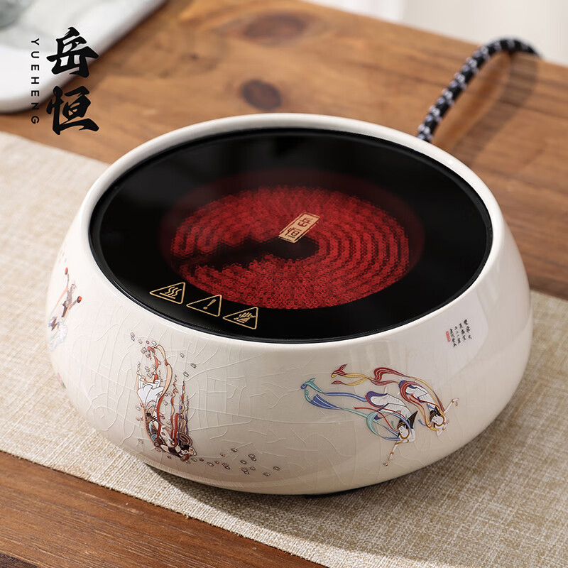 岳恒电陶炉茶具套装养生壶烧水壶煮玻璃茶壶陶壶哥窑工艺围炉煮茶新款