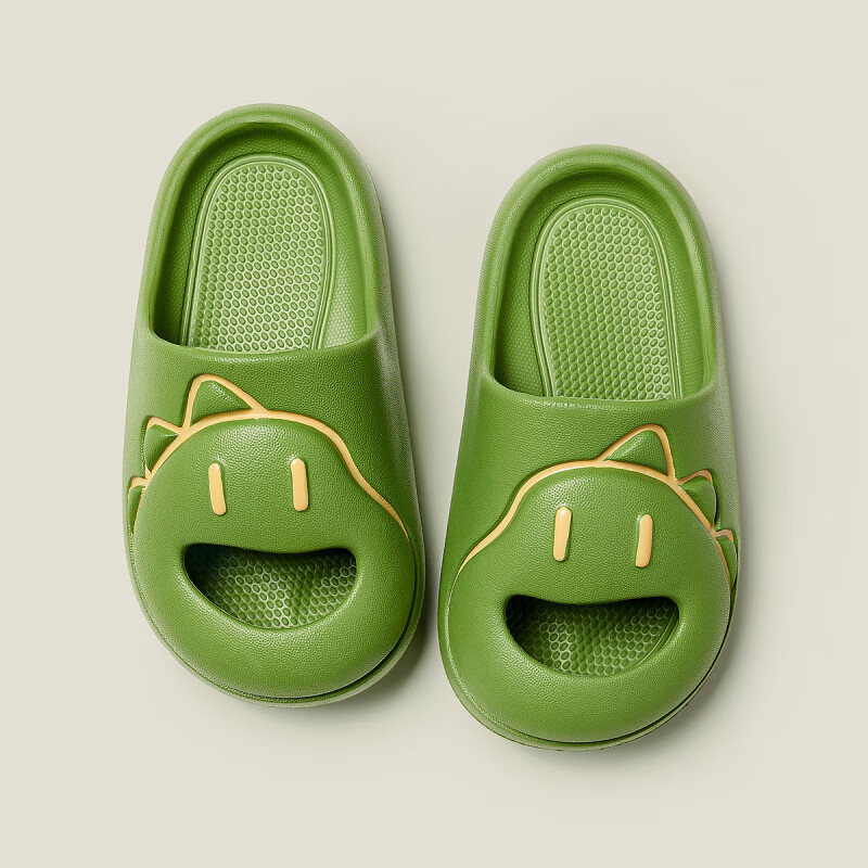 幸?，旣悾–heerful Mario）恐龍拖鞋兒童室內(nèi)防滑靜音男童女童夏寶寶家用浴室可愛包頭涼拖鞋 綠色 15 內(nèi)長15cm (15)適合腳長15cm