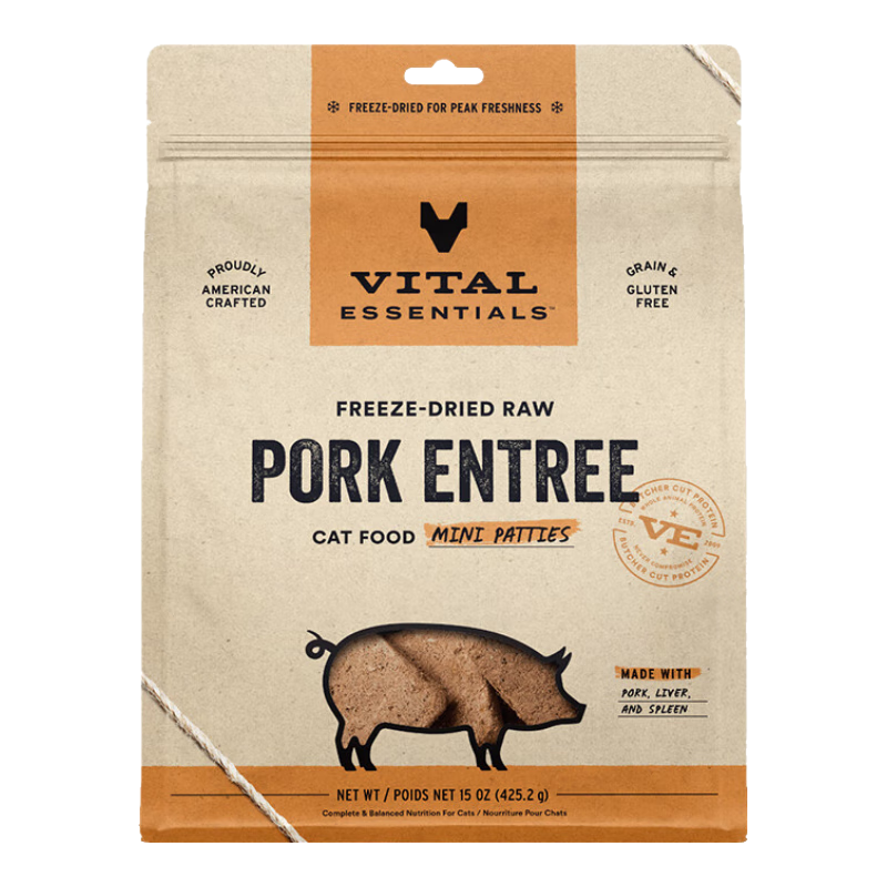 VE【官方】进口猫主食冻干生骨肉无谷幼猫猫粮成猫高蛋白肉饼226.8g 【增强免疫力】猪肉饼425g临期26/11