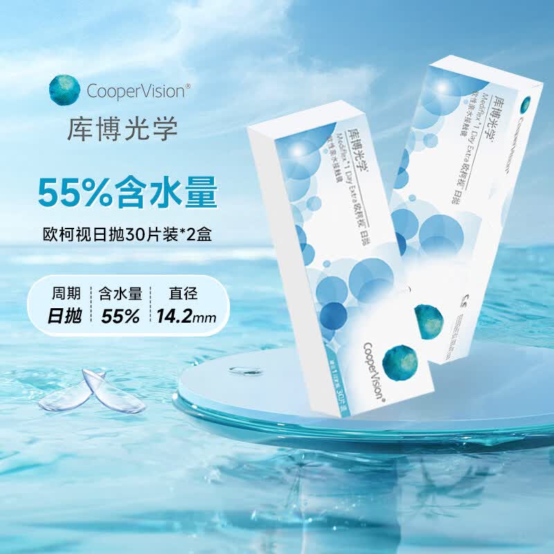 库博光学欧柯视日抛30片装*2盒隐形眼镜进口日抛男女透明近视隐形眼镜 欧柯视日抛30片*2盒 475度