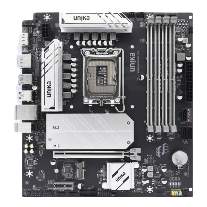 ˫����UNIKA��B760M���� ��Intel B760/LGA1700��֧��CPU14400F/13600/13490F/12400��Ϸ�羺��ѡ���� B760M ARGB PRO 2.5G ����ʿ499Ԫ