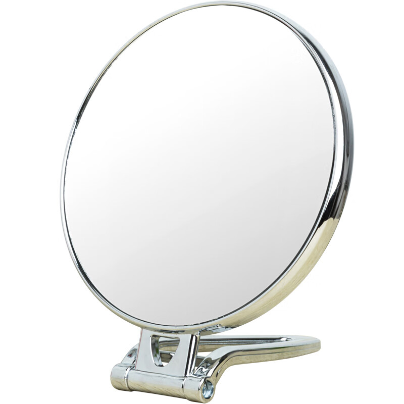 台式化妆镜子双面手柄镜便携折叠壁挂镜小镜子高清带放大美容镜子 圆形