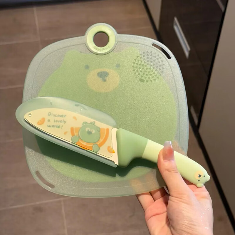 砧板水果可爱小熊菜板防霉食品级可研磨高韧耐用不留痕 【现货速发】绿色【大号】