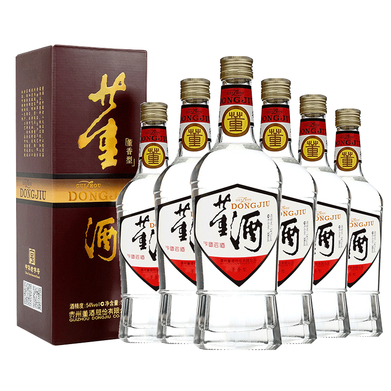 董酒 复刻 白标 董香型白酒 54度 500ml*6瓶 整箱装 