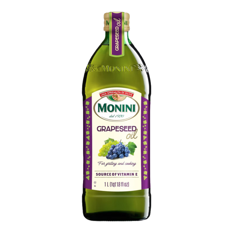 莫尼尼（MONINI）進(jìn)口食用油 壓榨葡萄籽油1000mL  意大利原裝進(jìn)口 2024年12月生產(chǎn)