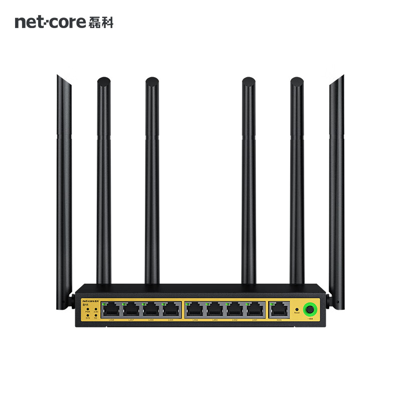 磊科（netcore）9口全千兆企業(yè)級無(wú)線(xiàn)路由器多WAN口商鋪專(zhuān)用1200M高速5G雙頻wifi辦公穿墻王大功率酒店鐵殼漏油器 B11【9口全千兆+無(wú)線(xiàn)1200M】 標準配置