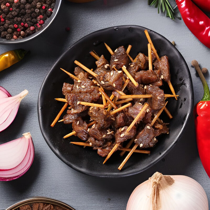 黑色經(jīng)典 新貨黑色休閑食品湖南牛肉牙簽特產(chǎn)熟食經(jīng)典香辣即食鹵味小吃 湘西牙簽牛肉*1袋