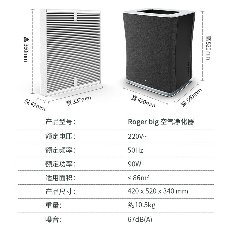 斯泰得乐(Stadler Form)空气净化器家用除甲醛除异味除雾霾 卧室空气伴侣除PM2.5智能联网Roger big Roger big