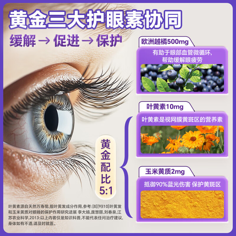 VITABIOTICS薇塔贝尔叶黄素成人护眼片越橘玉米黄质护视力【26年8月到期】 【明亮双眸】叶黄素 30片*1盒