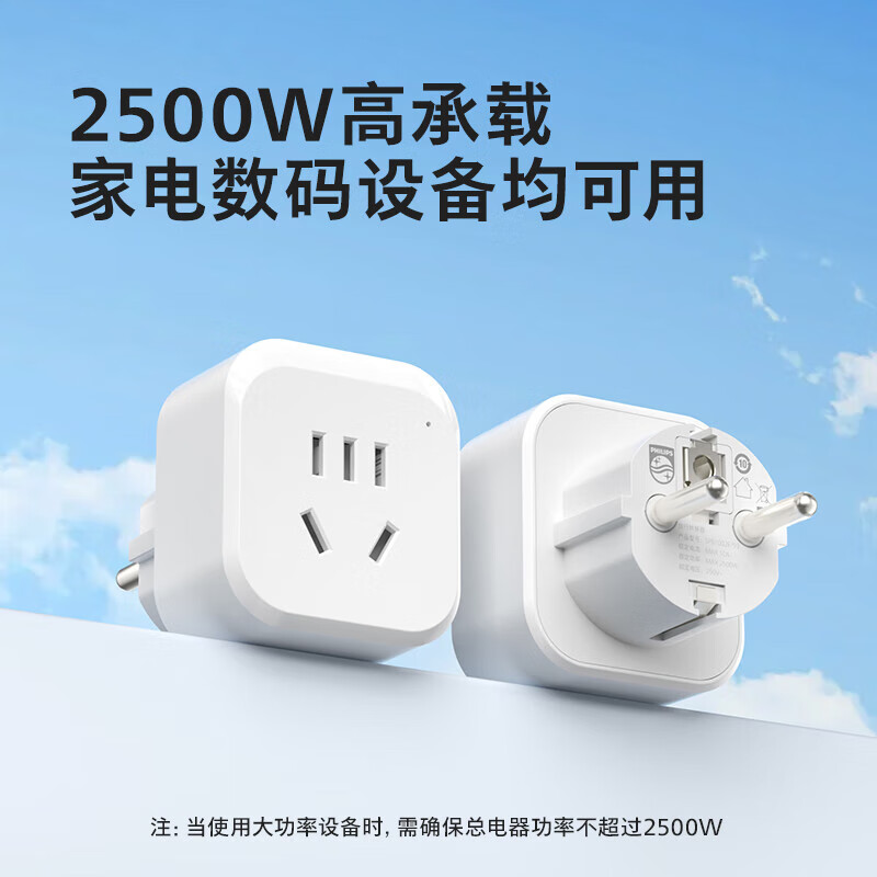 飞利浦（PHILIPS）出国转换插头英标/欧标/美标/澳标多国旅行转换器一转多国适用韩国美国日本东南亚欧洲 英标转国标