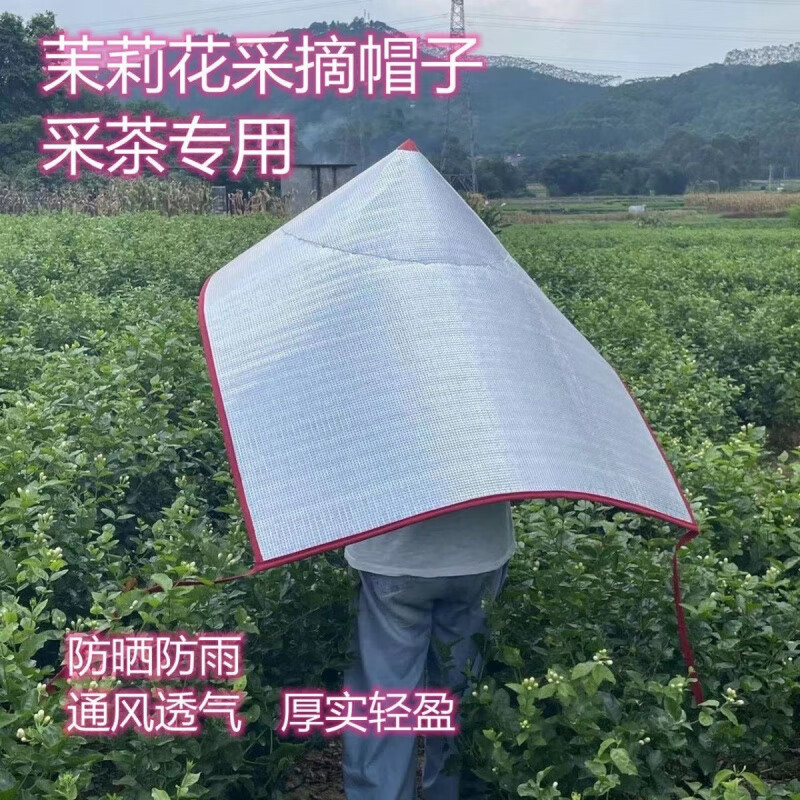 ADER OCEAN戶外披風(fēng)采茶農(nóng)活遮陽(yáng)防曬帽子斗笠遮陽(yáng)帽隔熱帽套茉莉花釣魚防雨 70厘米長(zhǎng)披風(fēng)(配竹帽)