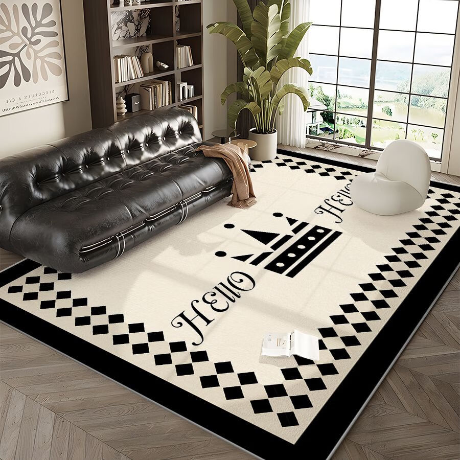 KAYE地毯客厅北欧简约满铺免洗地垫轻奢卧室床边毯大面积家用茶几毯子 SJR-艾米丽-02 60x160cm