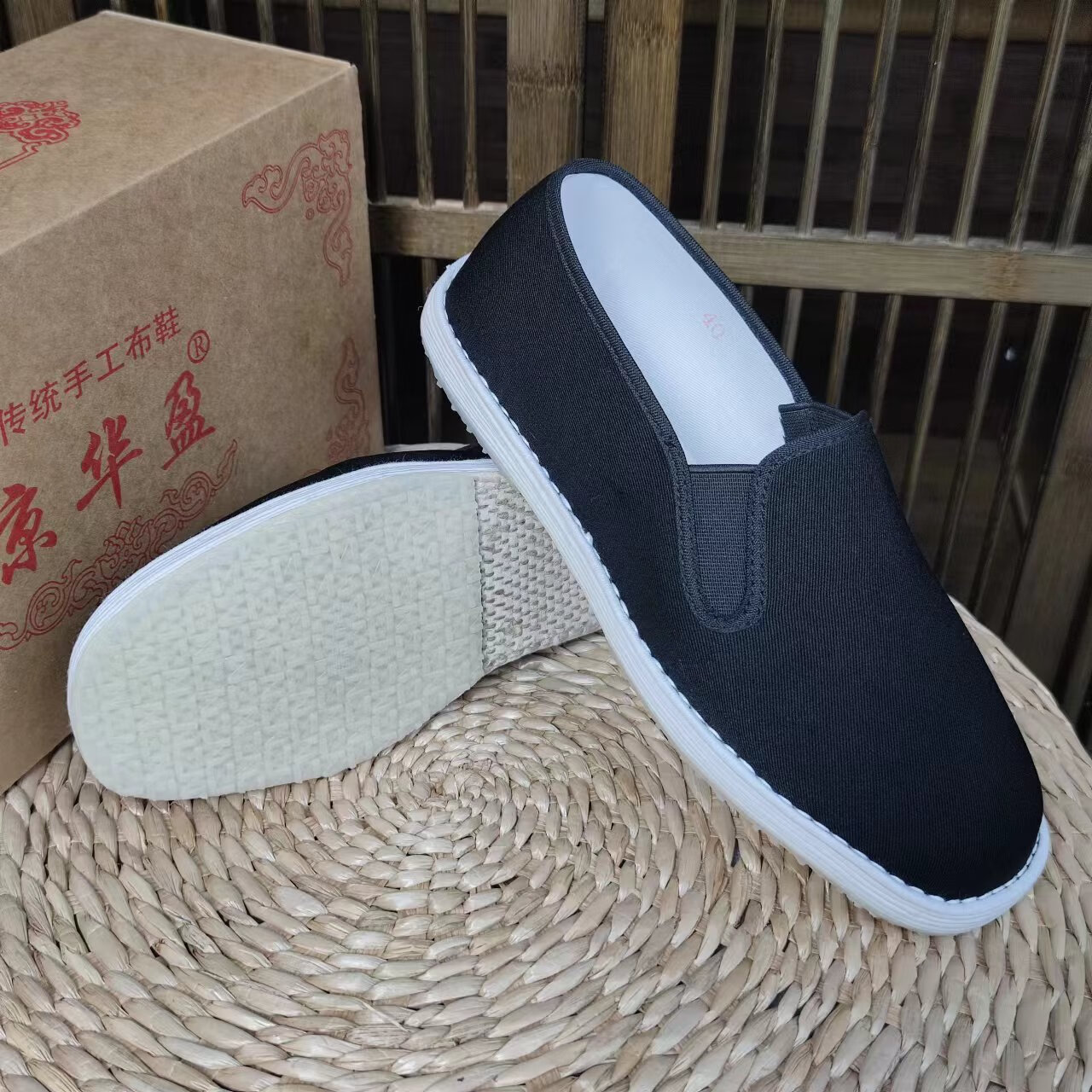 千层底布鞋男款礼服呢面料纯手工布鞋千层布底手工纳制透气耐穿 礼面明尙 46