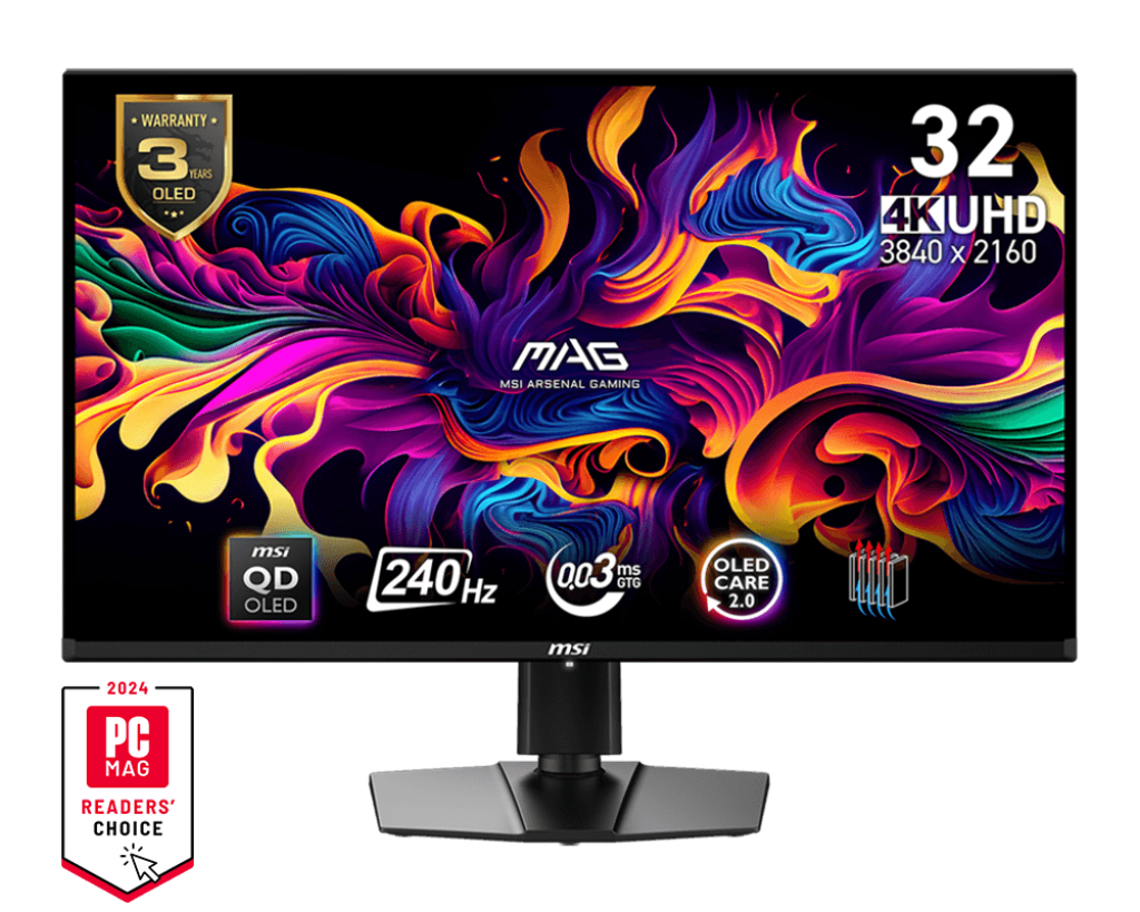 微星（MSI）微星MAG 321UPX 32寸OLED黑神话悟空4K 240hz游戏电竞显示器 mag 321upx qd-oled 黑色 官方标配
