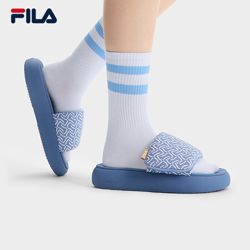 斐乐斐乐女鞋运动拖鞋2025夏季凉拖魔术贴休闲运动鞋甜甜圈1S鞋子 无际蓝-ES 35.5