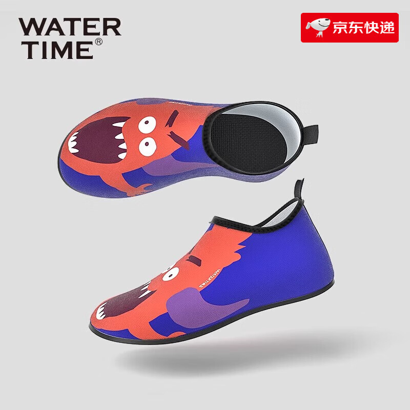 WATERTIME兒童沙灘鞋浮潛海滑防割軟底襪游泳速干溯溪赤足鞋 大嘴怪【兒童浮潛】S 適合24-25