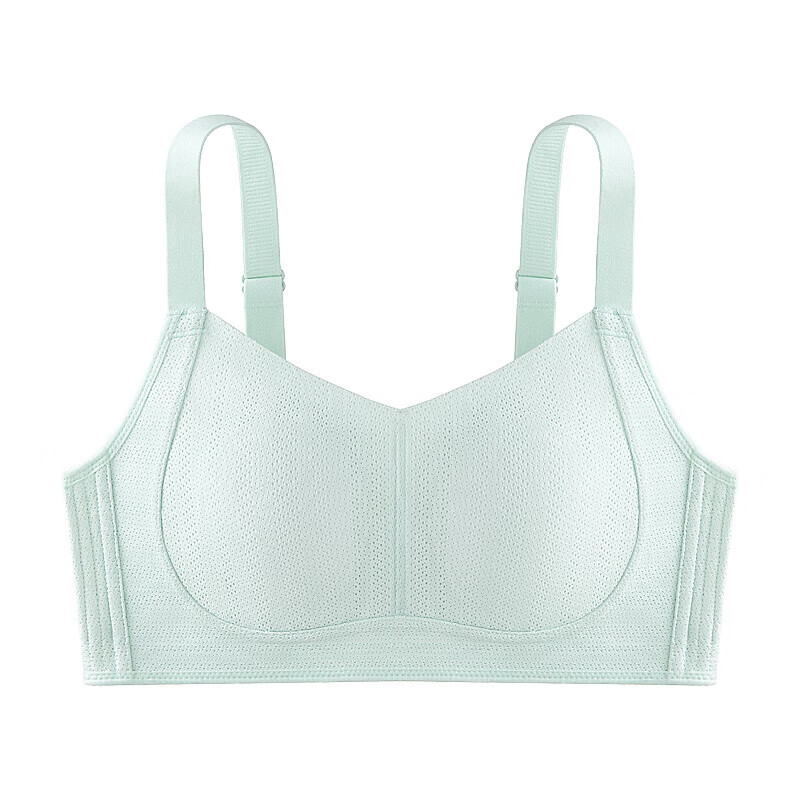 千奈美大胸显小内衣女全罩杯薄款调整型收副乳防下垂大码文胸罩 薄荷绿 XL (85BCD)