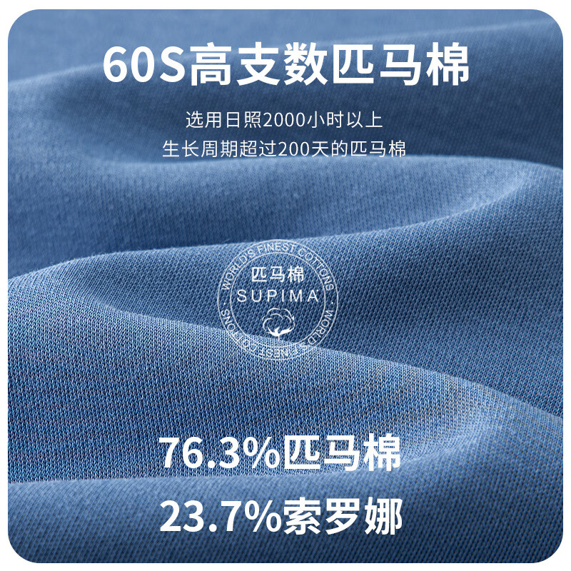 好货严选【60支匹马棉高级感凉感白色t恤男Supima圆领短袖 藏青色【60支匹马棉】严选 4XL 【建议200-220斤】